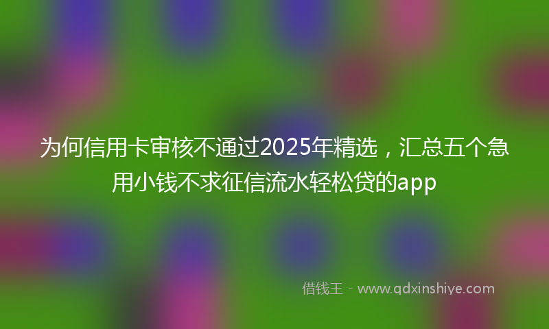 为何信用卡审核不通过2025年精选，汇总五个急用小钱不求征信流水轻松贷的app
