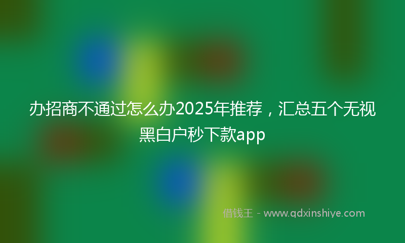 办招商不通过怎么办2025年推荐，汇总五个无视黑白户秒下款app