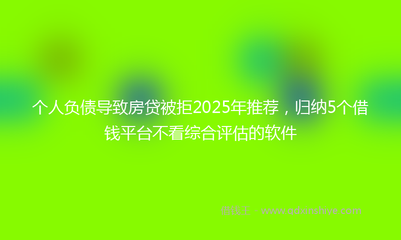 个人负债导致房贷被拒2025年推荐，归纳5个借钱平台不看综合评估的软件