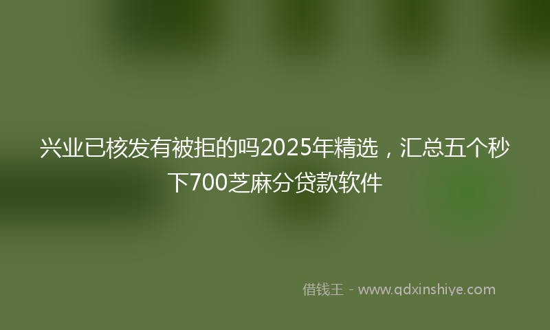 兴业已核发有被拒的吗2025年精选，汇总五个秒下700芝麻分贷款软件