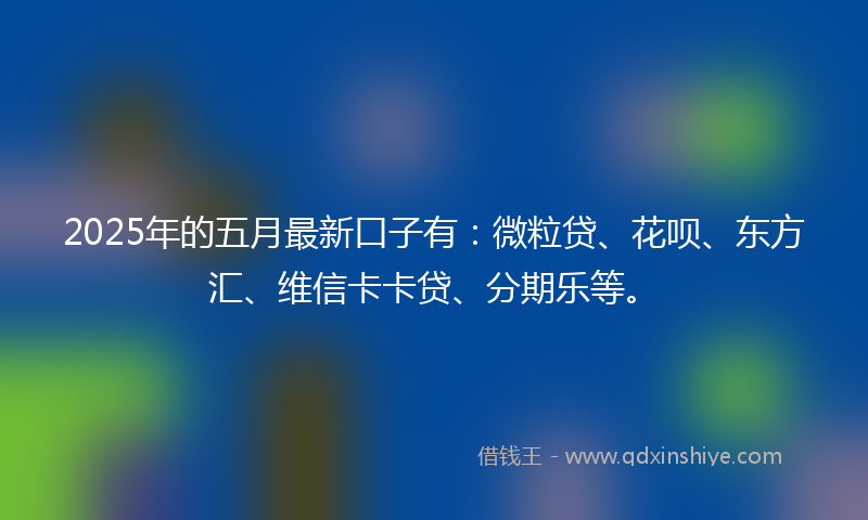 2025年的五月最新口子有：微粒贷、花呗、东方汇、维信卡卡贷、分期乐等。