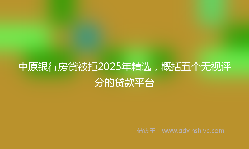 中原银行房贷被拒2025年精选，概括五个无视评分的贷款平台