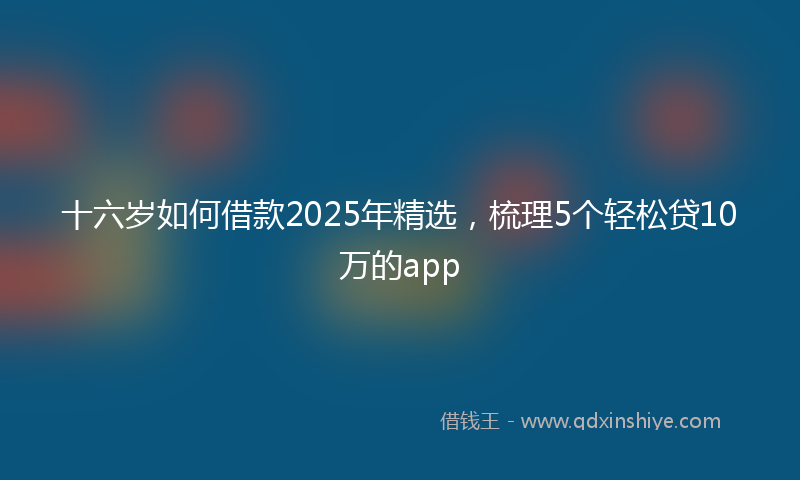 十六岁如何借款2025年精选，梳理5个轻松贷10万的app