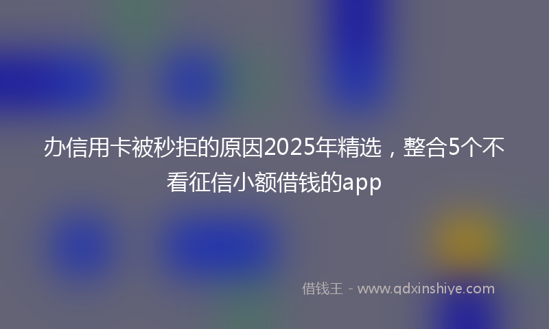 办信用卡被秒拒的原因2025年精选，整合5个不看征信小额借钱的app