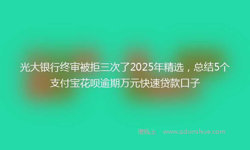 光大银行终审被拒三次了2025年精选，总结5个支付宝花呗逾期万元快速贷款口子
