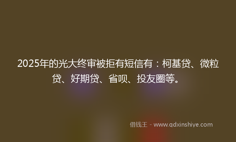2025年的光大终审被拒有短信有：柯基贷、微粒贷、好期贷、省呗、投友圈等。
