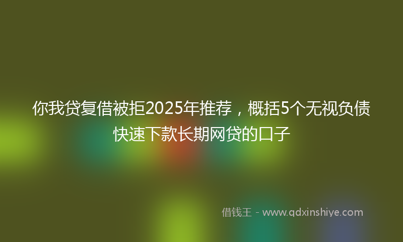 你我贷复借被拒2025年推荐，概括5个无视负债快速下款长期网贷的口子