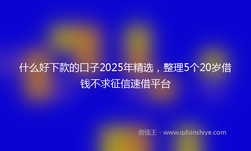 什么好下款的口子2025年精选，整理5个20岁借钱不求征信速借平台