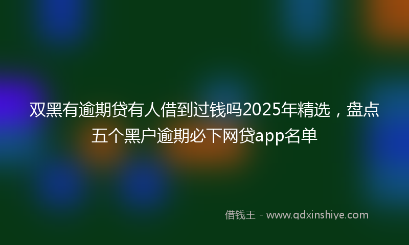双黑有逾期贷有人借到过钱吗2025年精选，盘点五个黑户逾期必下网贷app名单
