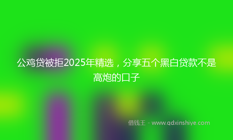 公鸡贷被拒2025年精选，分享五个黑白贷款不是高炮的口子
