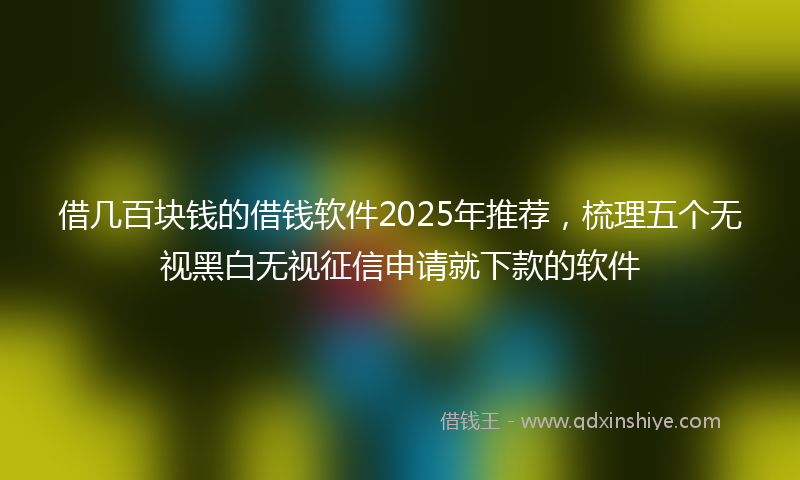 借几百块钱的借钱软件2025年推荐，梳理五个无视黑白无视征信申请就下款的软件