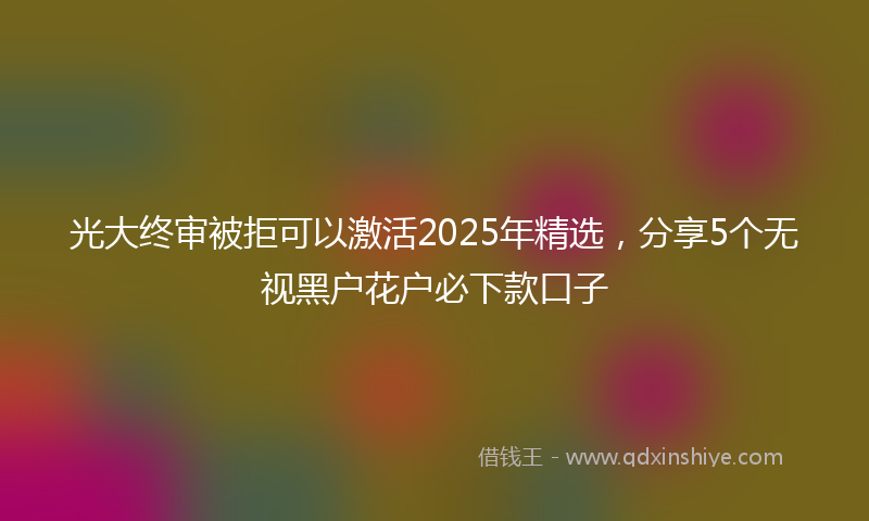 光大终审被拒可以激活2025年精选，分享5个无视黑户花户必下款口子