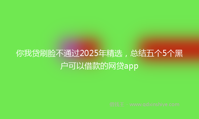 你我贷刷脸不通过2025年精选，总结五个5个黑户可以借款的网贷app