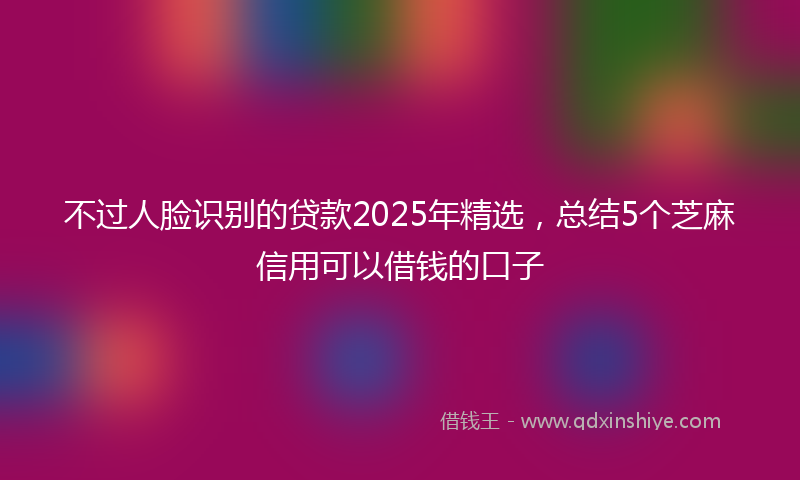 不过人脸识别的贷款2025年精选，总结5个芝麻信用可以借钱的口子