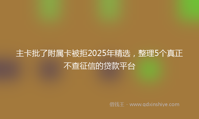 主卡批了附属卡被拒2025年精选，整理5个真正不查征信的贷款平台