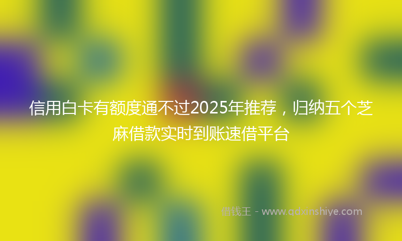 信用白卡有额度通不过2025年推荐，归纳五个芝麻借款实时到账速借平台