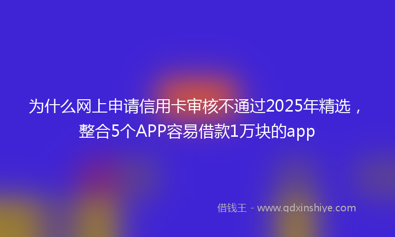 为什么网上申请信用卡审核不通过2025年精选，整合5个APP容易借款1万块的app