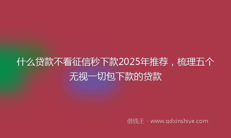什么贷款不看征信秒下款2025年推荐，梳理五个无视一切包下款的贷款