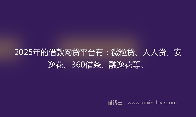 2025年的借款网贷平台有：微粒贷、人人贷、安逸花、360借条、融逸花等。