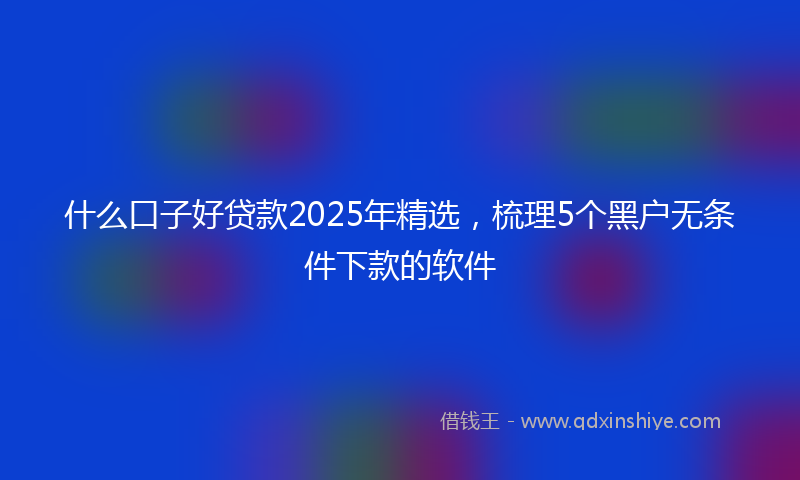 什么口子好贷款2025年精选，梳理5个黑户无条件下款的软件
