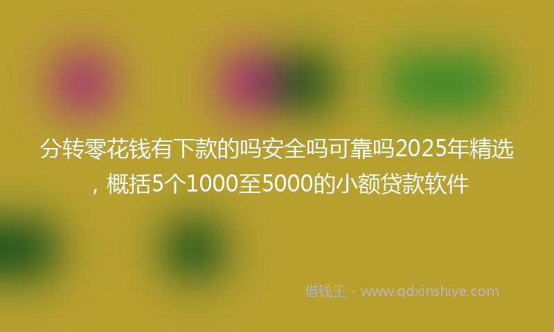 分转零花钱有下款的吗安全吗可靠吗2025年精选，概括5个1000至5000的小额贷款软件