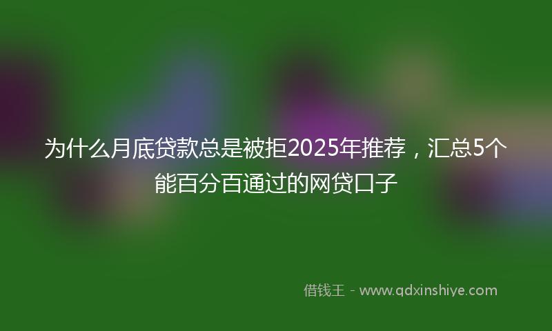 为什么月底贷款总是被拒2025年推荐，汇总5个能百分百通过的网贷口子