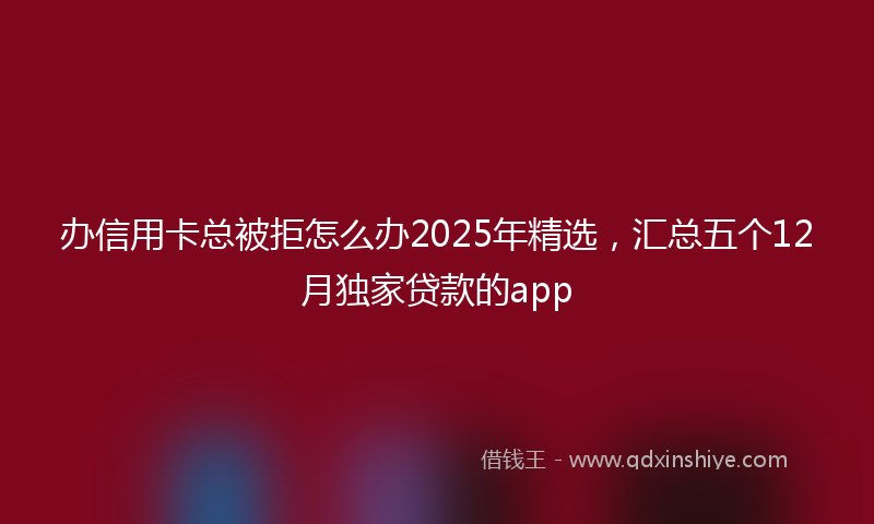办信用卡总被拒怎么办2025年精选，汇总五个12月独家贷款的app