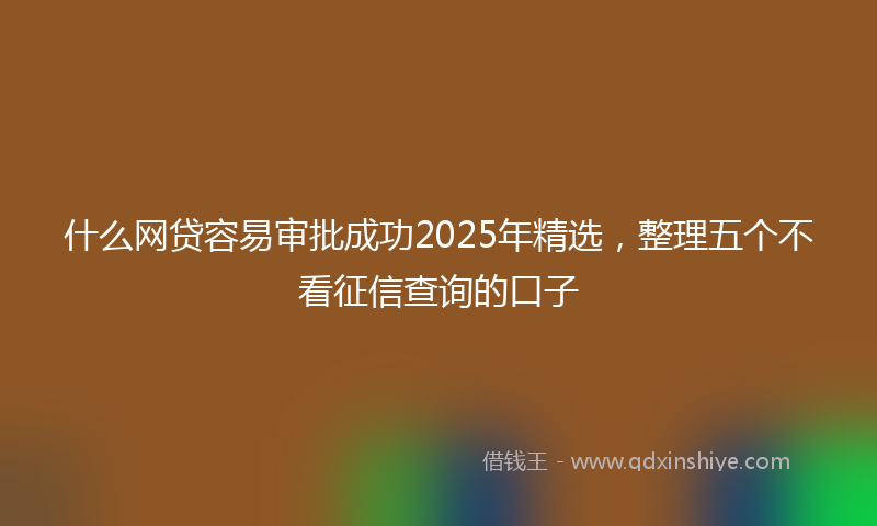 什么网贷容易审批成功2025年精选，整理五个不看征信查询的口子