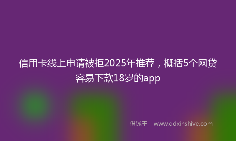 信用卡线上申请被拒2025年推荐，概括5个网贷容易下款18岁的app