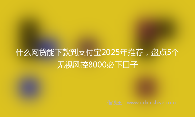 什么网贷能下款到支付宝2025年推荐，盘点5个无视风控8000必下口子