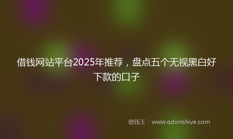 借钱网站平台2025年推荐，盘点五个无视黑白好下款的口子