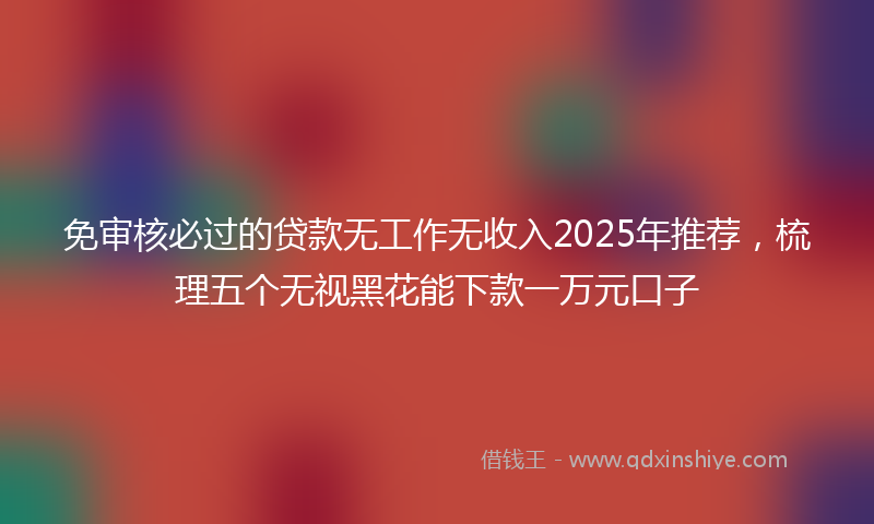 免审核必过的贷款无工作无收入2025年推荐，梳理五个无视黑花能下款一万元口子