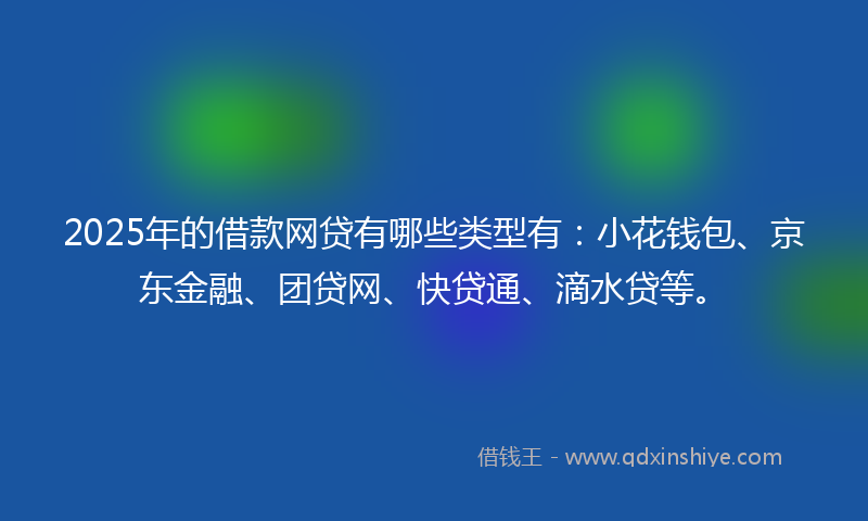 2025年的借款网贷有哪些类型有：小花钱包、京东金融、团贷网、快贷通、滴水贷等。