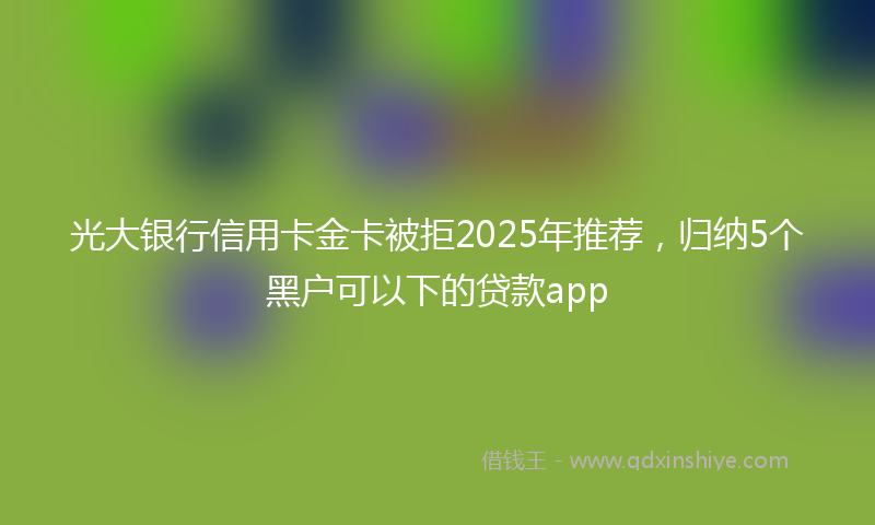 光大银行信用卡金卡被拒2025年推荐，归纳5个黑户可以下的贷款app