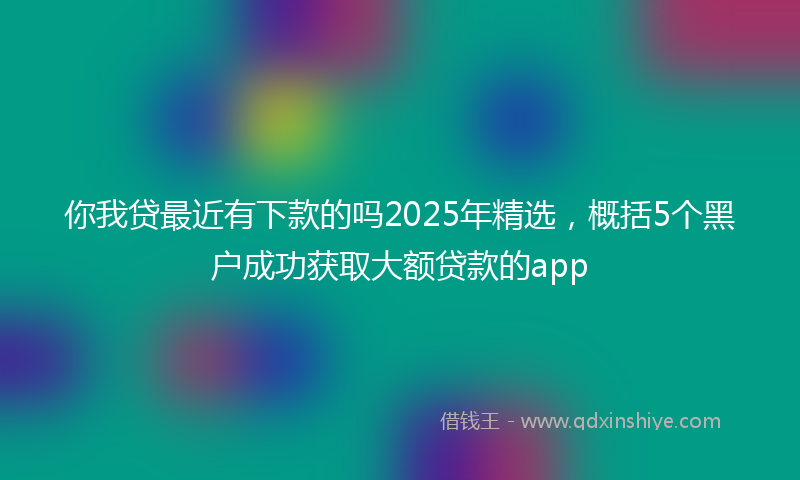 你我贷最近有下款的吗2025年精选，概括5个黑户成功获取大额贷款的app