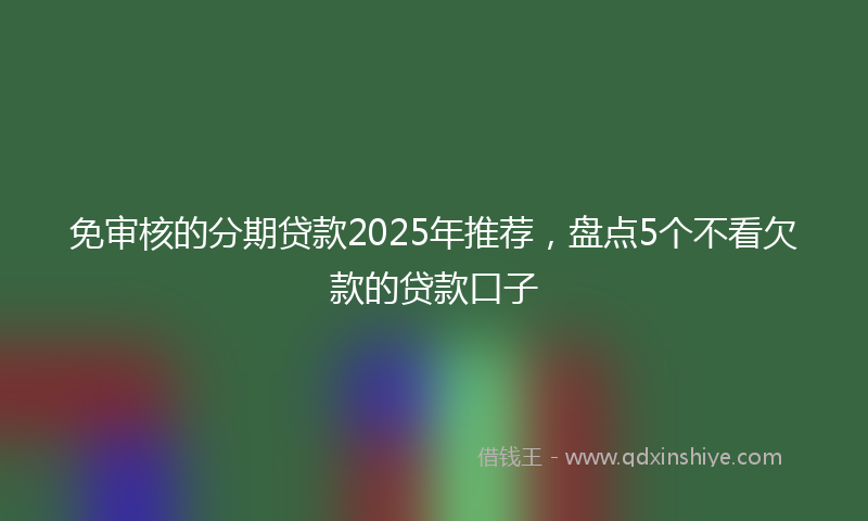 免审核的分期贷款2025年推荐，盘点5个不看欠款的贷款口子