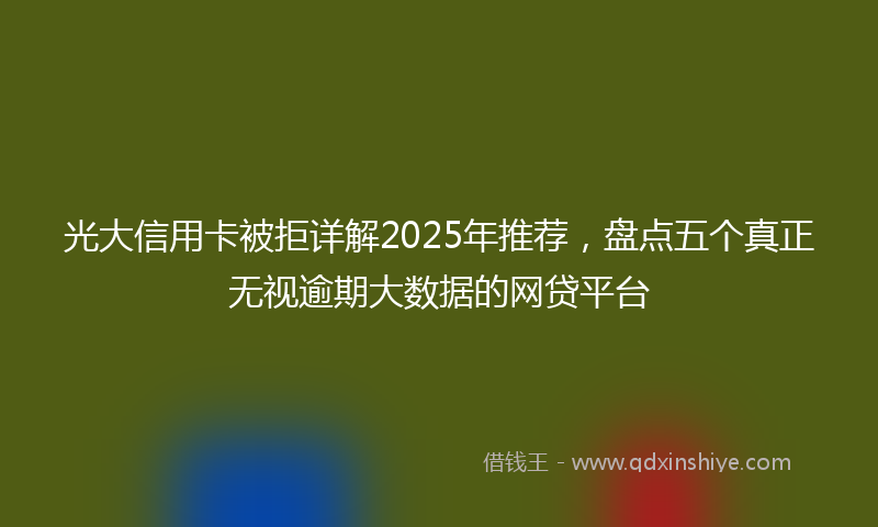 光大信用卡被拒详解2025年推荐，盘点五个真正无视逾期大数据的网贷平台