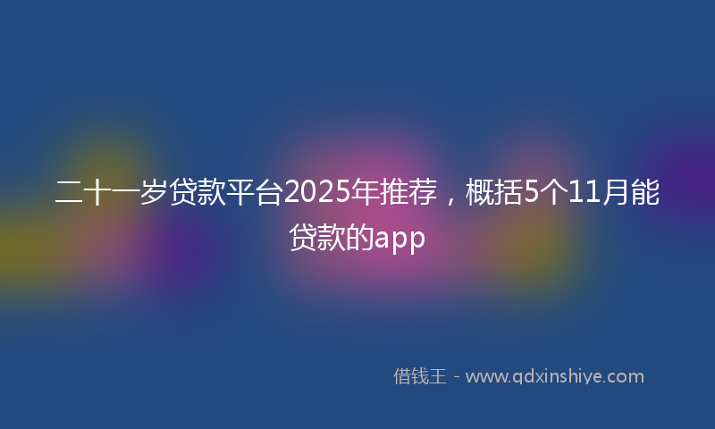 二十一岁贷款平台2025年推荐，概括5个11月能贷款的app