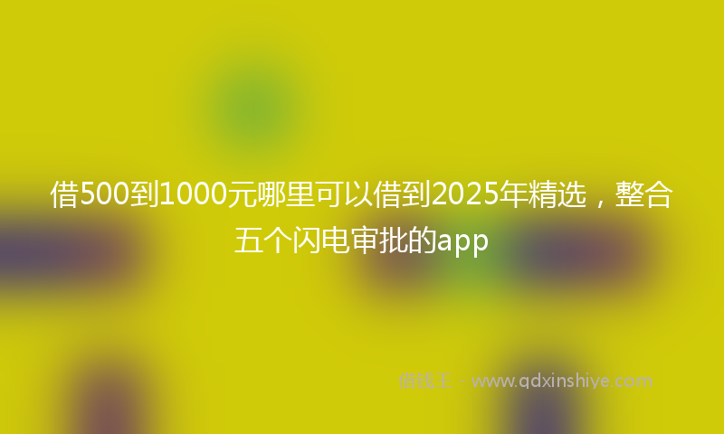 借500到1000元哪里可以借到2025年精选，整合五个闪电审批的app