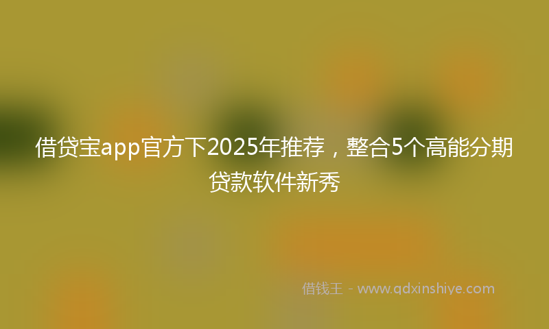 借贷宝app官方下2025年推荐，整合5个高能分期贷款软件新秀