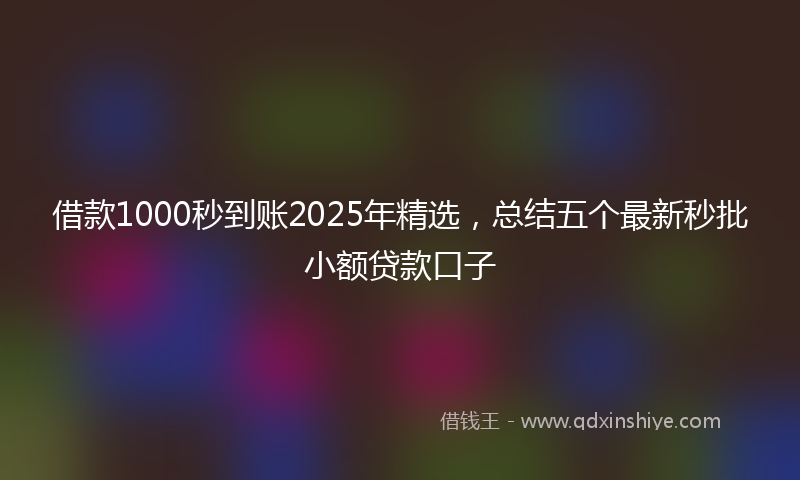 借款1000秒到账2025年精选，总结五个最新秒批小额贷款口子