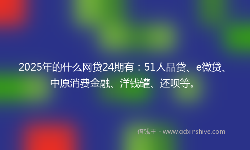 2025年的什么网贷24期有：51人品贷、e微贷、中原消费金融、洋钱罐、还呗等。
