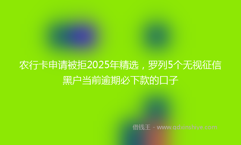 农行卡申请被拒2025年精选，罗列5个无视征信黑户当前逾期必下款的口子