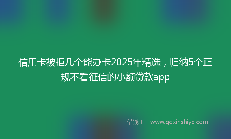 信用卡被拒几个能办卡2025年精选，归纳5个正规不看征信的小额贷款app