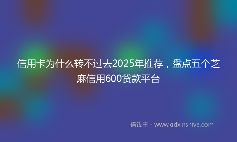 信用卡为什么转不过去2025年推荐，盘点五个芝麻信用600贷款平台
