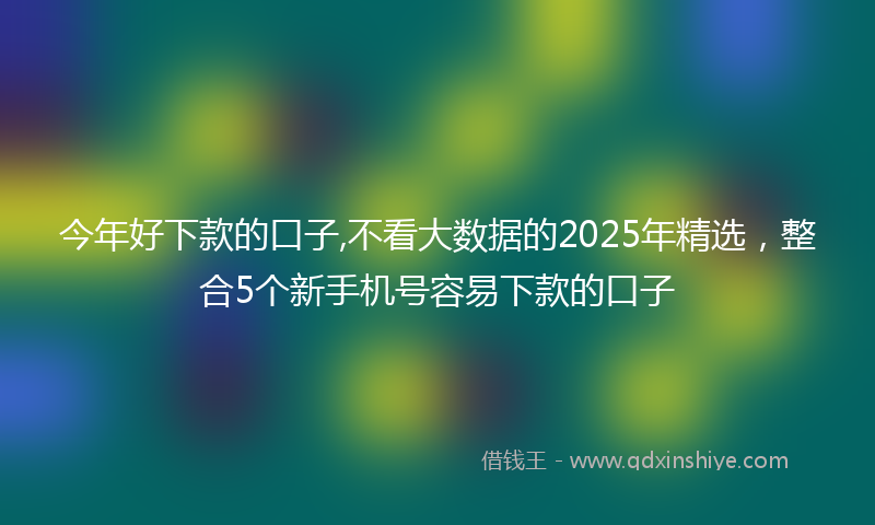 今年好下款的口子,不看大数据的2025年精选，整合5个新手机号容易下款的口子