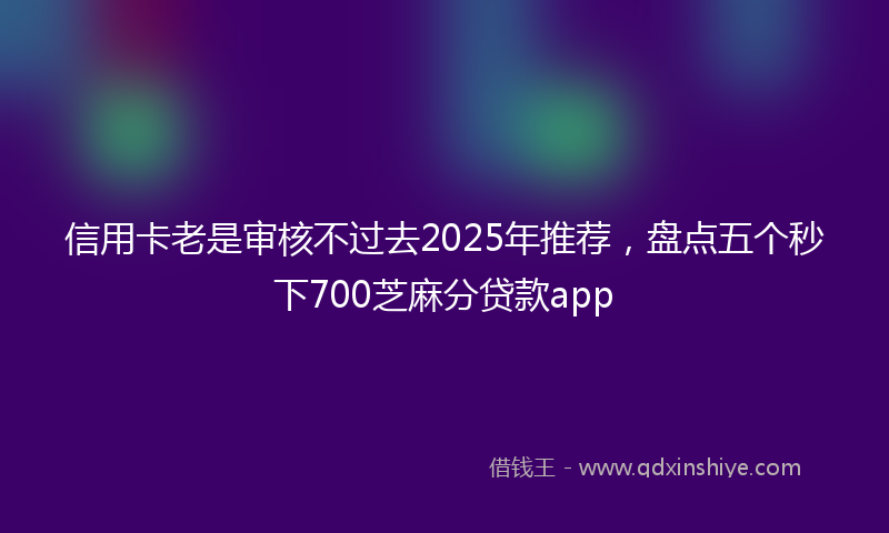 信用卡老是审核不过去2025年推荐，盘点五个秒下700芝麻分贷款app