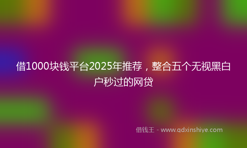 借1000块钱平台2025年推荐，整合五个无视黑白户秒过的网贷