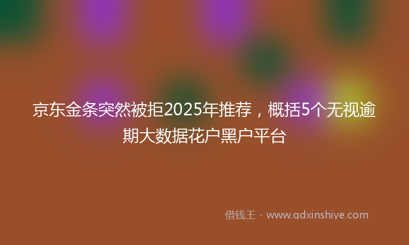 京东金条突然被拒2025年推荐，概括5个无视逾期大数据花户黑户平台
