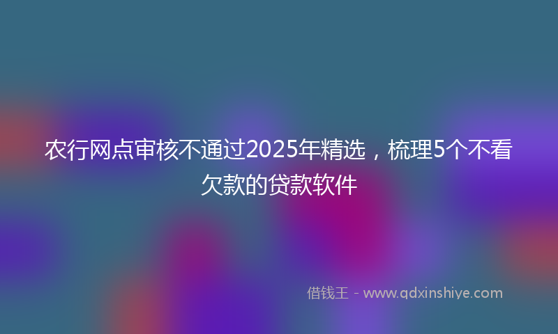 农行网点审核不通过2025年精选，梳理5个不看欠款的贷款软件